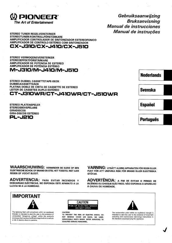 Mode d'emploi PIONEER CT-J410WR