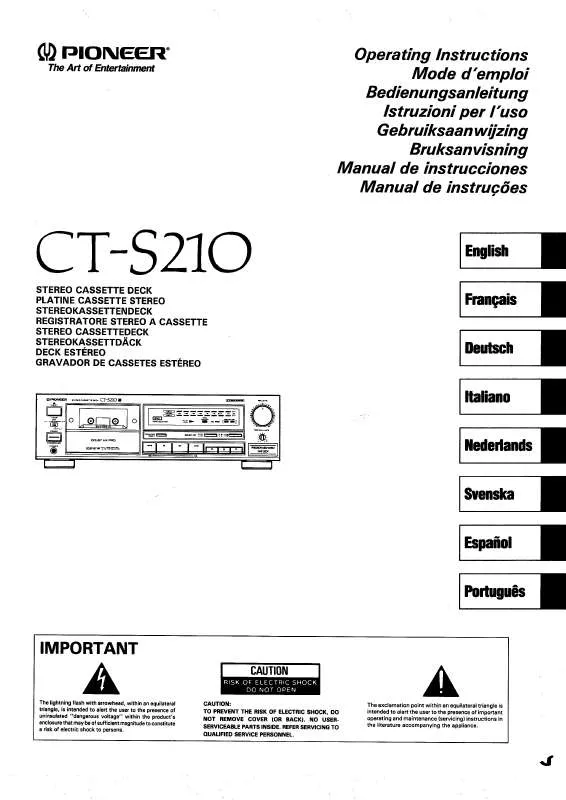 Mode d'emploi PIONEER CT-S210