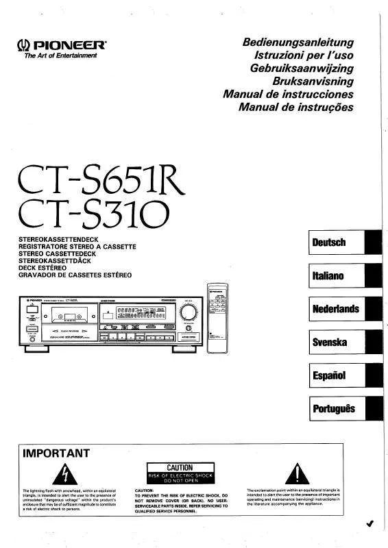 Mode d'emploi PIONEER CT-S310