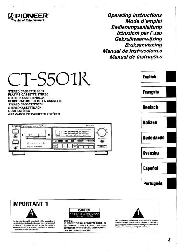 Mode d'emploi PIONEER CT-S501R