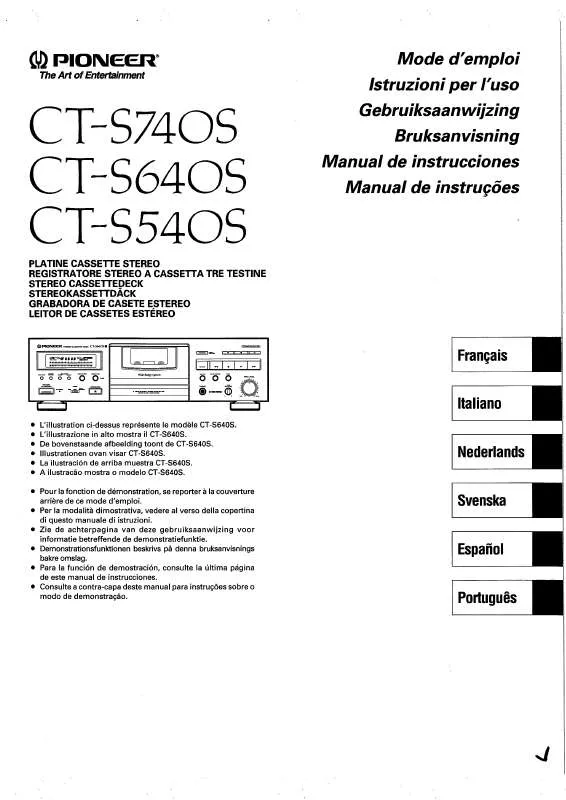 Mode d'emploi PIONEER CT-S540S