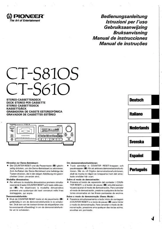 Mode d'emploi PIONEER CT-S610