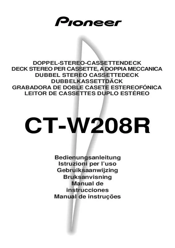 Mode d'emploi PIONEER CT-W208R