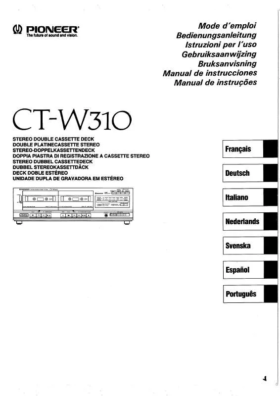 Mode d'emploi PIONEER CT-W310