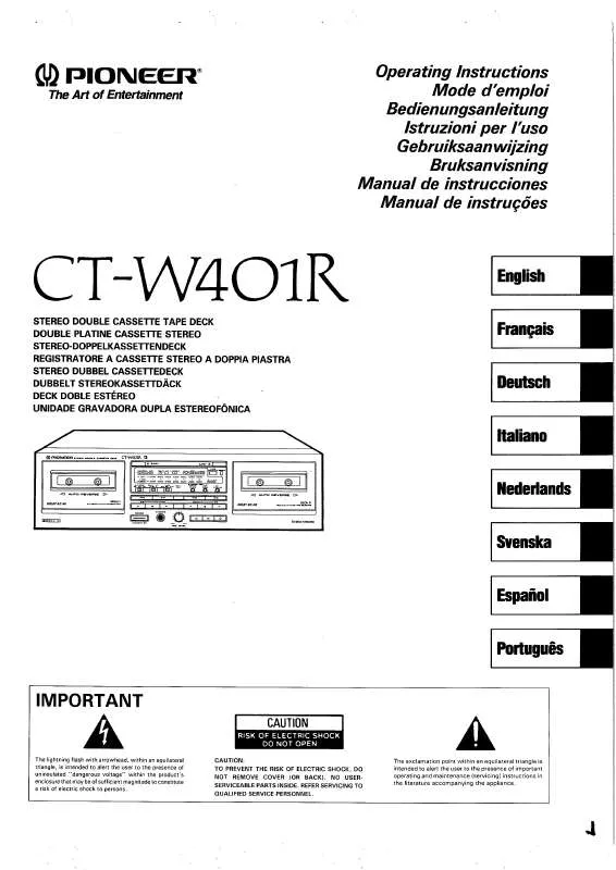 Mode d'emploi PIONEER CT-W401R