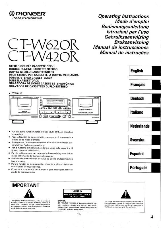 Mode d'emploi PIONEER CT-W420R