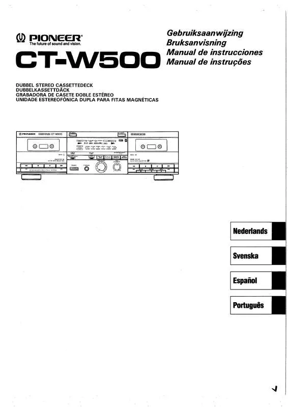 Mode d'emploi PIONEER CT-W500