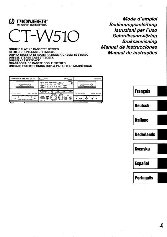 Mode d'emploi PIONEER CT-W510