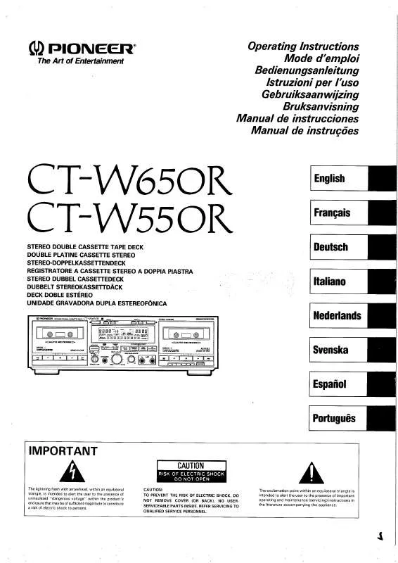 Mode d'emploi PIONEER CT-W550R