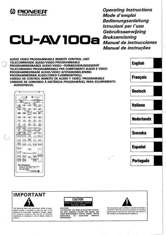 Mode d'emploi PIONEER CU-AV100A