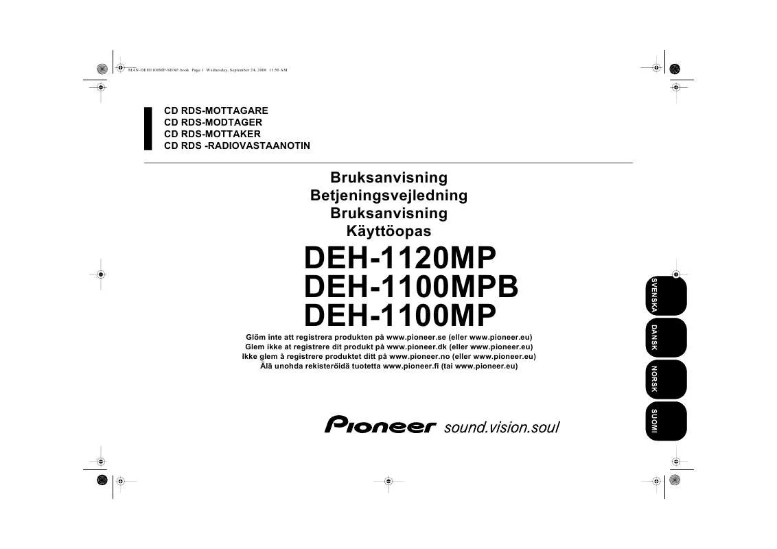 Mode d'emploi PIONEER DEH-1100MPB