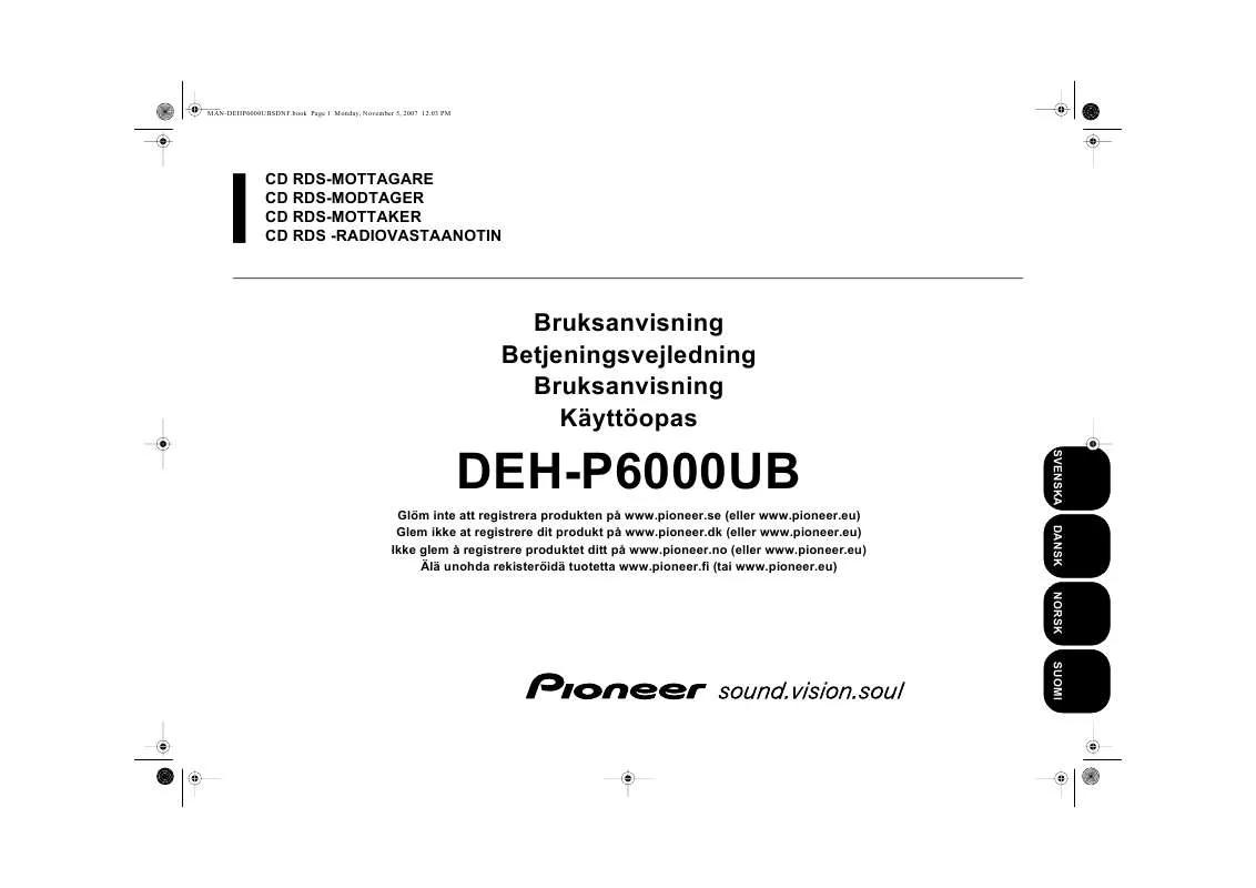 Mode d'emploi PIONEER DEH-P6000UB