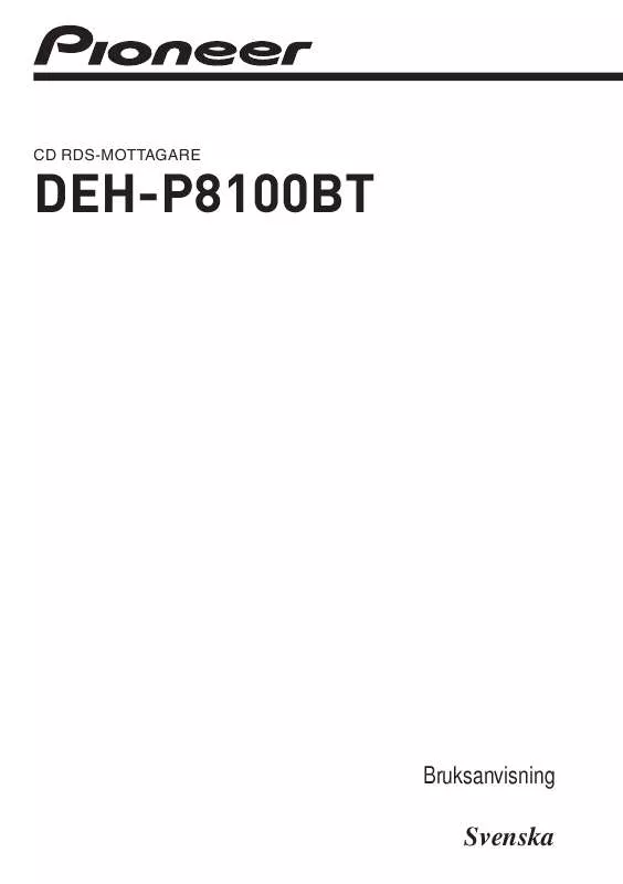 Mode d'emploi PIONEER DEH-P8100BT