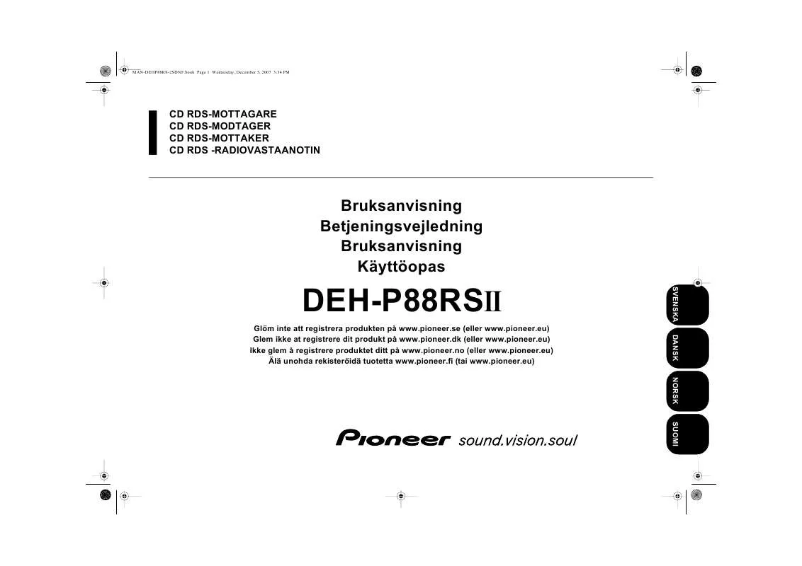 Mode d'emploi PIONEER DEH-P88RS-II