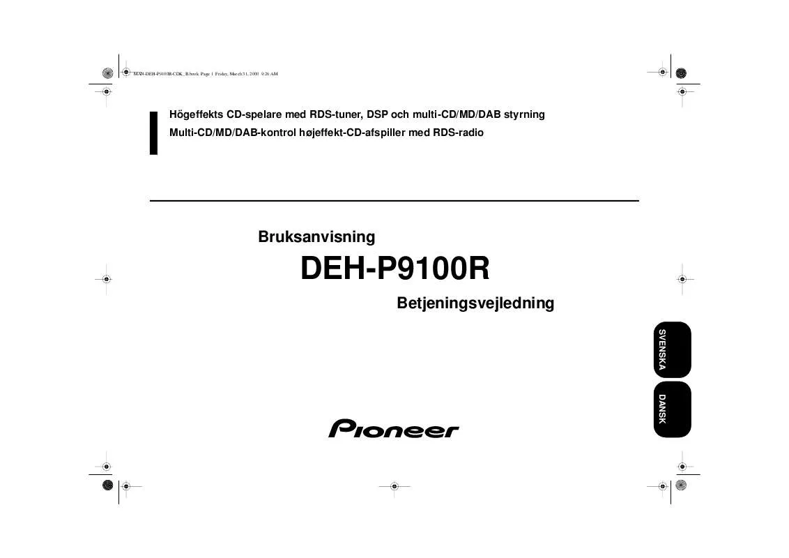 Mode d'emploi PIONEER DEH-P9100R