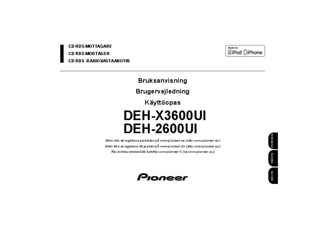 Mode d'emploi PIONEER DEH-X3600UI