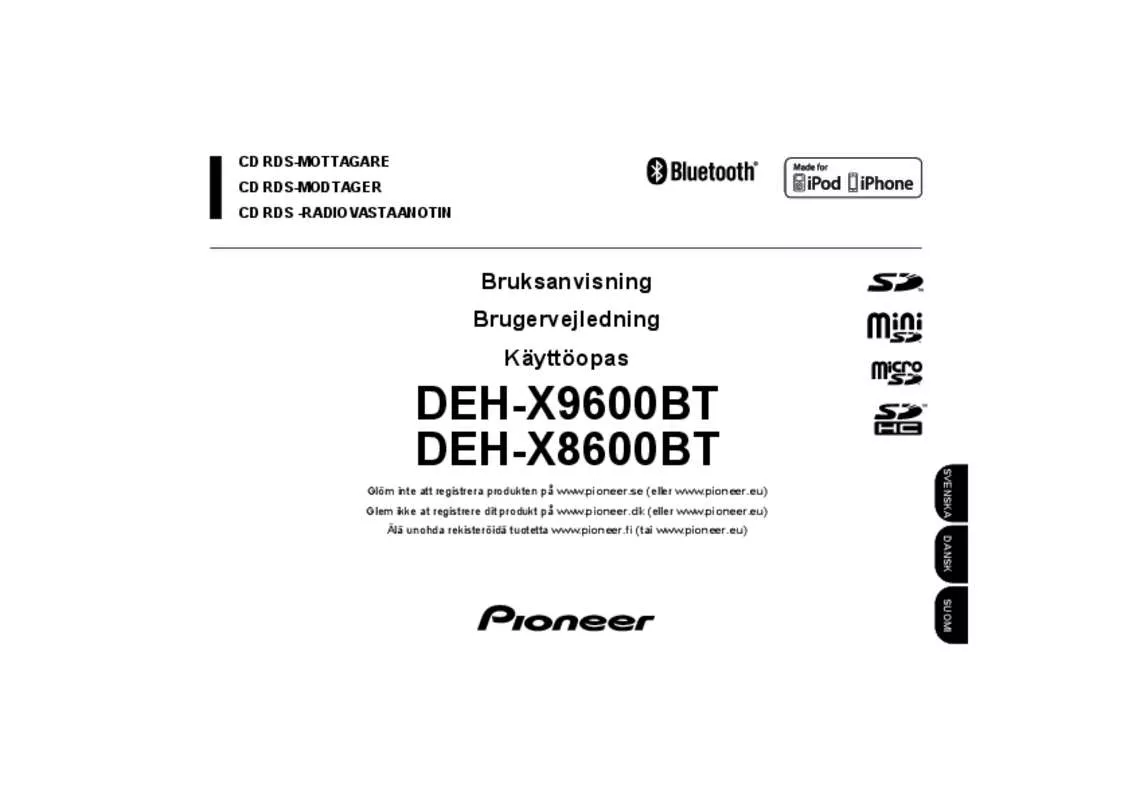 Mode d'emploi PIONEER DEH-X9600BT