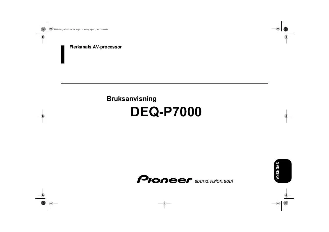 Mode d'emploi PIONEER DEQ-P7000