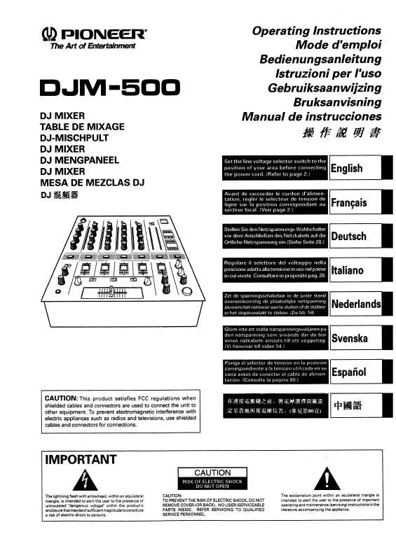 Mode d'emploi PIONEER DJM-500