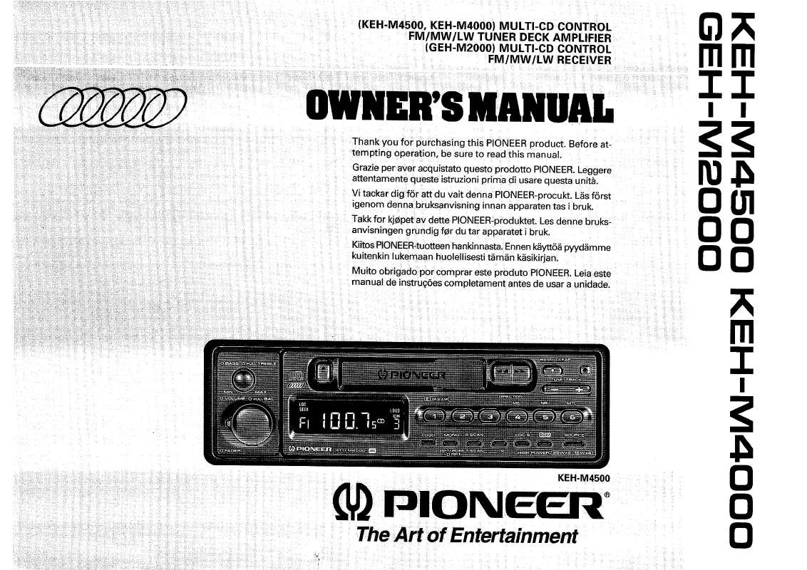 Mode d'emploi PIONEER GEH-M2000