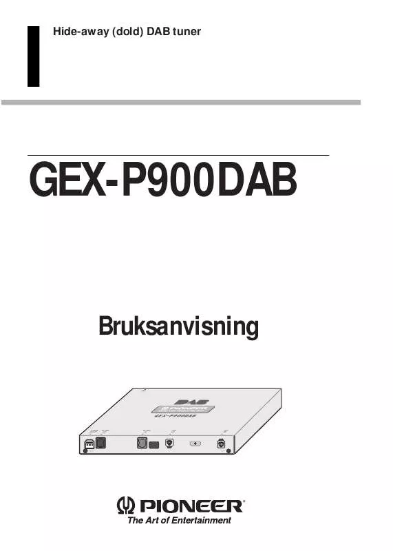 Mode d'emploi PIONEER GEX-P900DAB