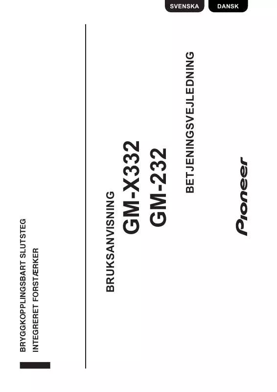 Mode d'emploi PIONEER GM-X332