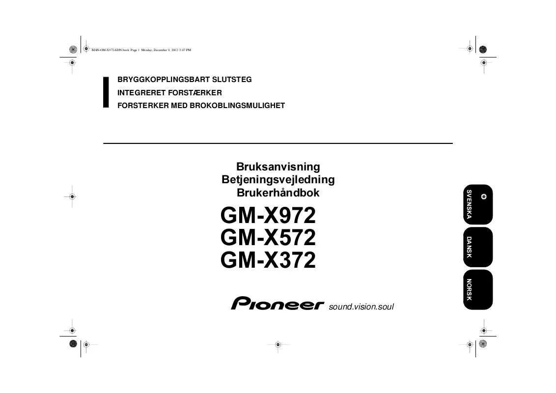 Mode d'emploi PIONEER GM-X372