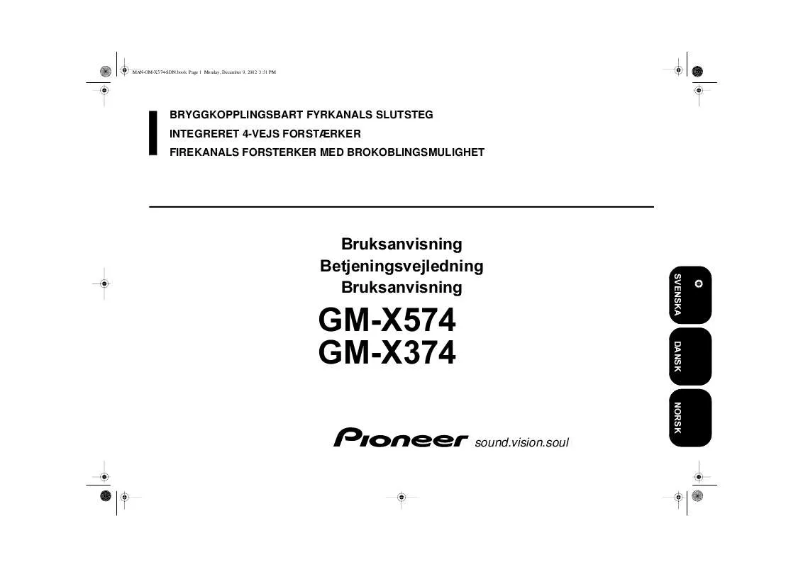 Mode d'emploi PIONEER GM-X374