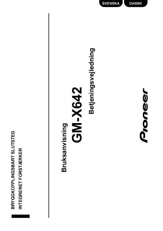 Mode d'emploi PIONEER GM-X642