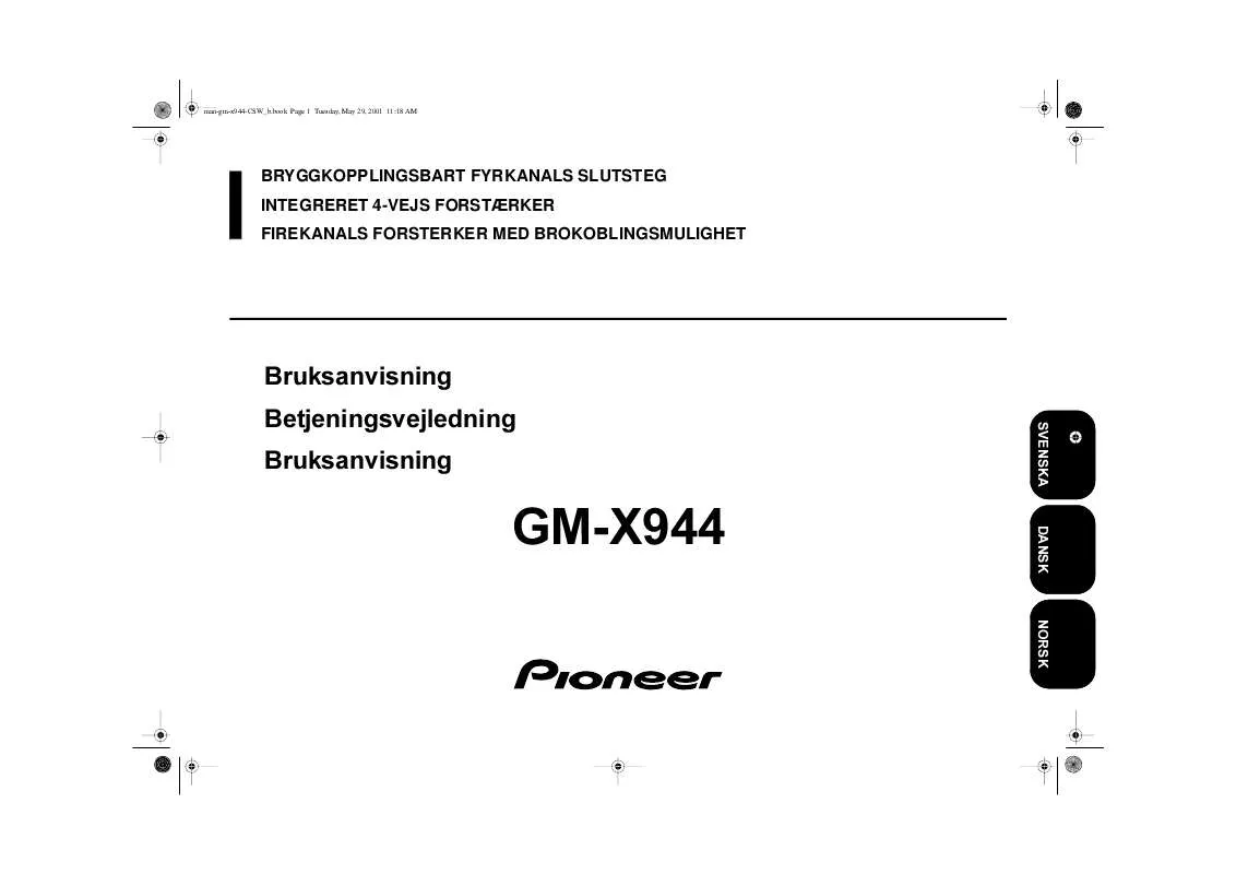 Mode d'emploi PIONEER GM-X944