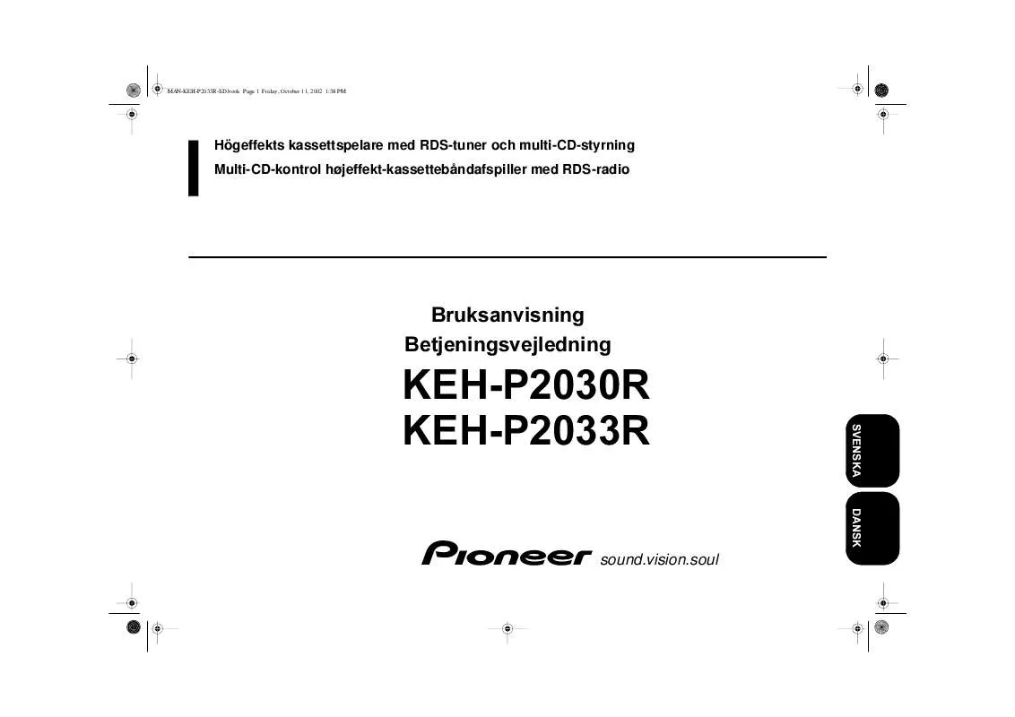 Mode d'emploi PIONEER KEH-P2030R