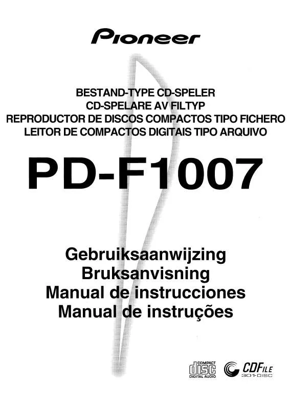 Mode d'emploi PIONEER PD-F1007