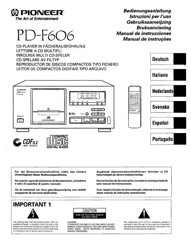 Mode d'emploi PIONEER PD-F606