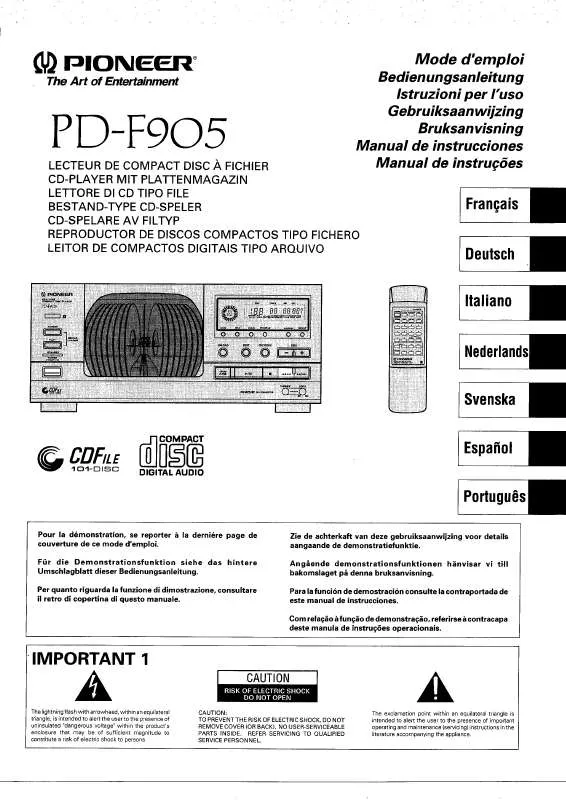 Mode d'emploi PIONEER PD-F905