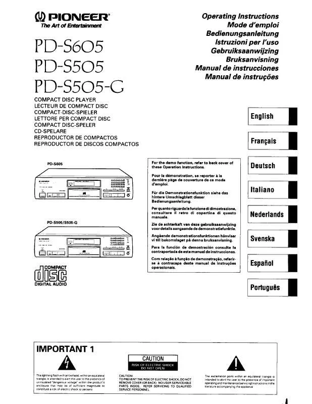 Mode d'emploi PIONEER PDS505-G