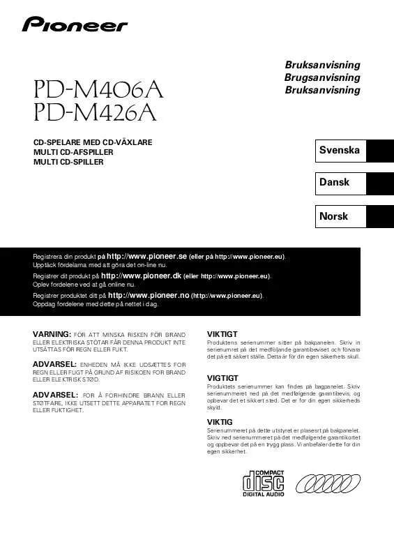 Mode d'emploi PIONEER PDM-406A