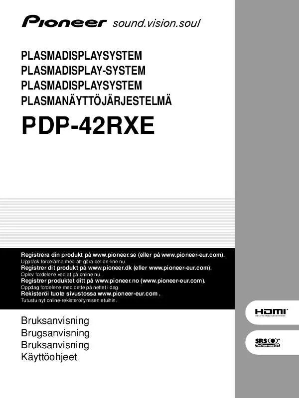 Mode d'emploi PIONEER PDP-42RXE