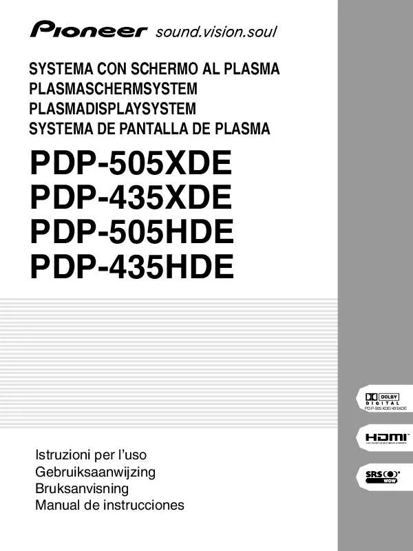 Mode d'emploi PIONEER PDP-435HDE