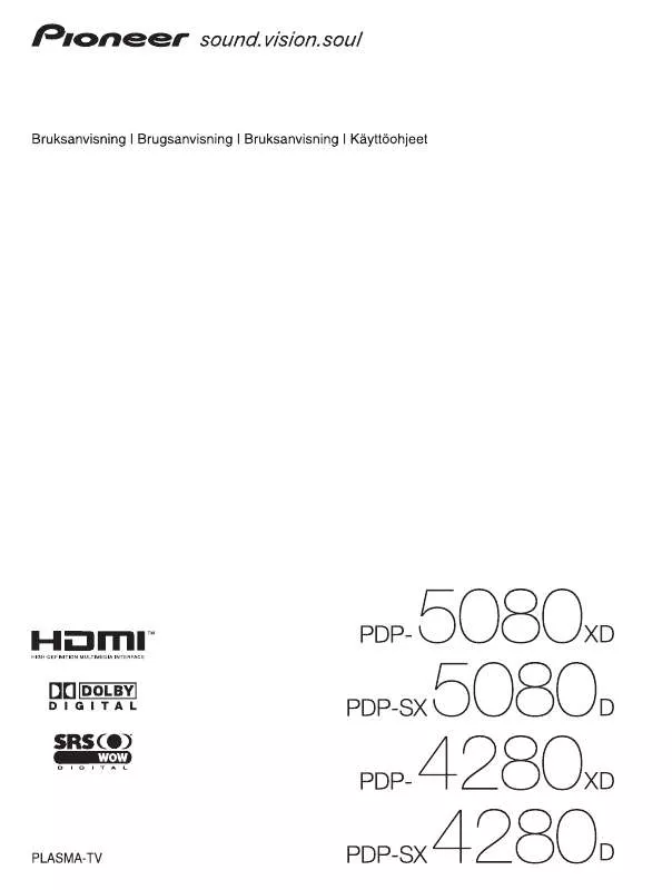 Mode d'emploi PIONEER PDP-5080XD