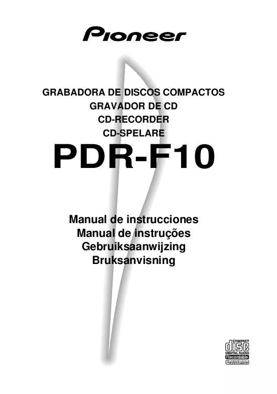 Mode d'emploi PIONEER PDR-F10