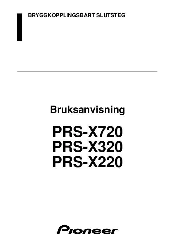 Mode d'emploi PIONEER PRS-X220