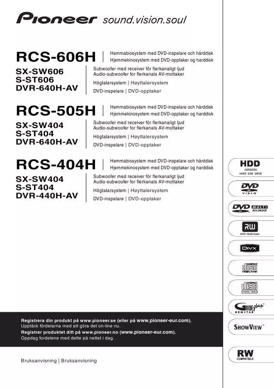 Mode d'emploi PIONEER S-ST404 (RCS-505H, RCS-404H)