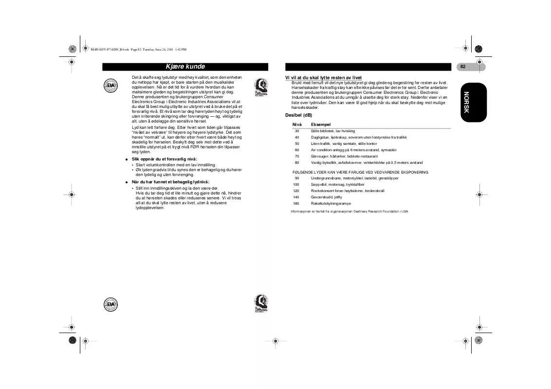 Mode d'emploi PIONEER SDV-P7