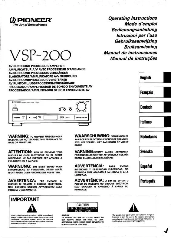 Mode d'emploi PIONEER VSP-200