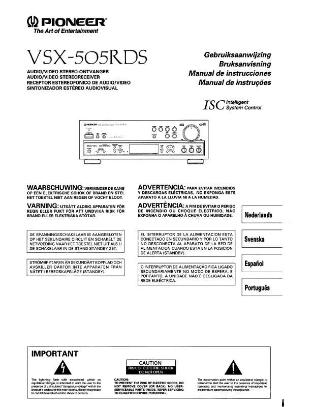 Mode d'emploi PIONEER VSX-505RDS