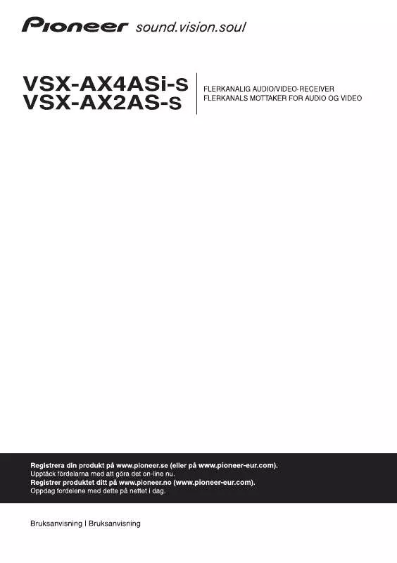 Mode d'emploi PIONEER VSX-AX2AS-S