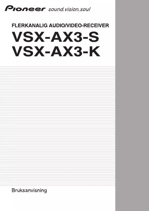 Mode d'emploi PIONEER VSX-AX3-K