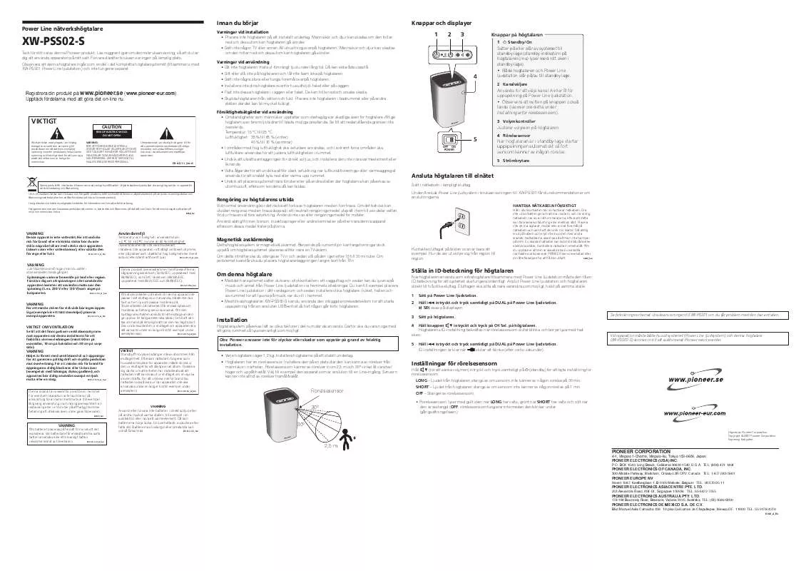 Mode d'emploi PIONEER XWPSS02-S (MT-01)