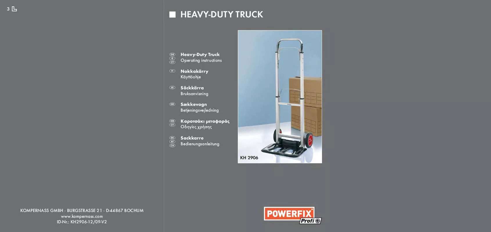 Mode d'emploi POWERFIX KH 2906 HEAVY-DUTY TRUCK