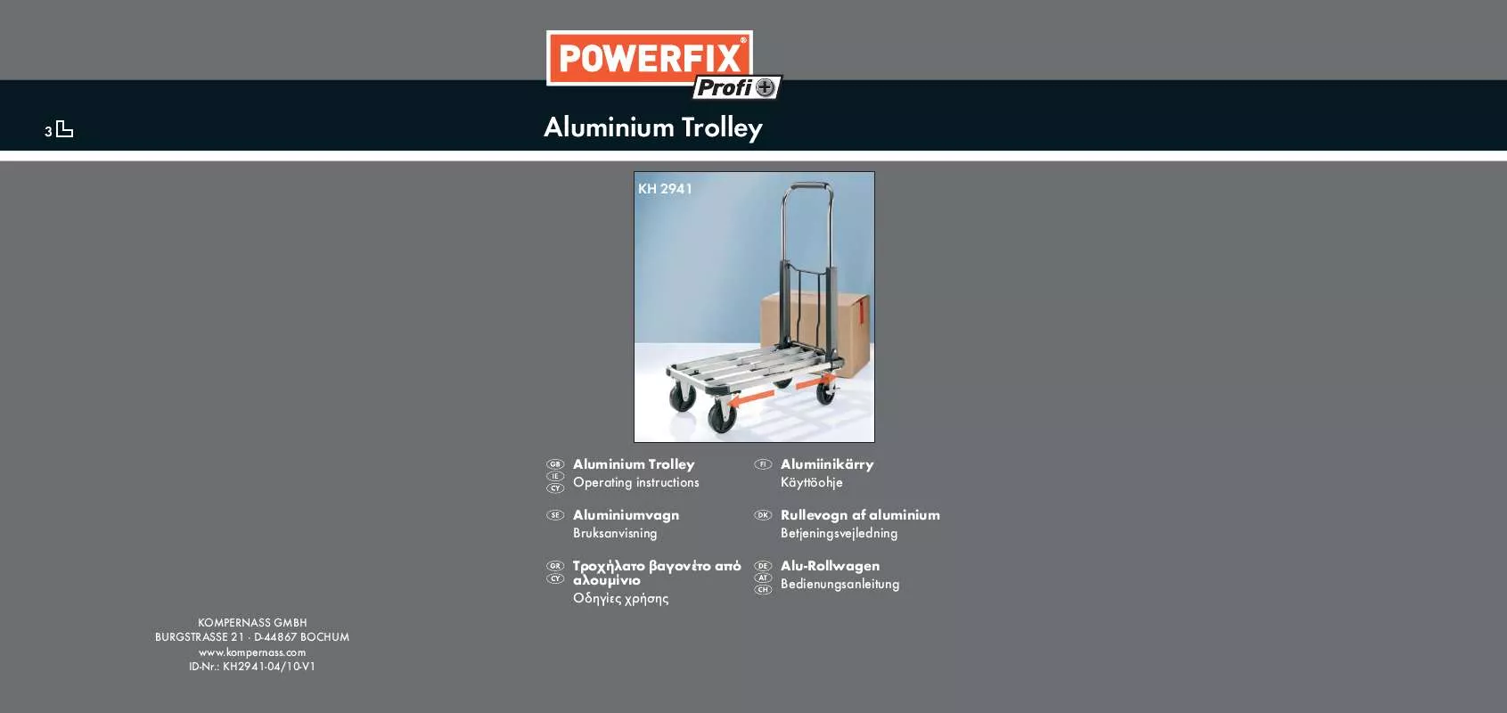 Mode d'emploi POWERFIX KH 2941 ALUMINIUM TROLLEY